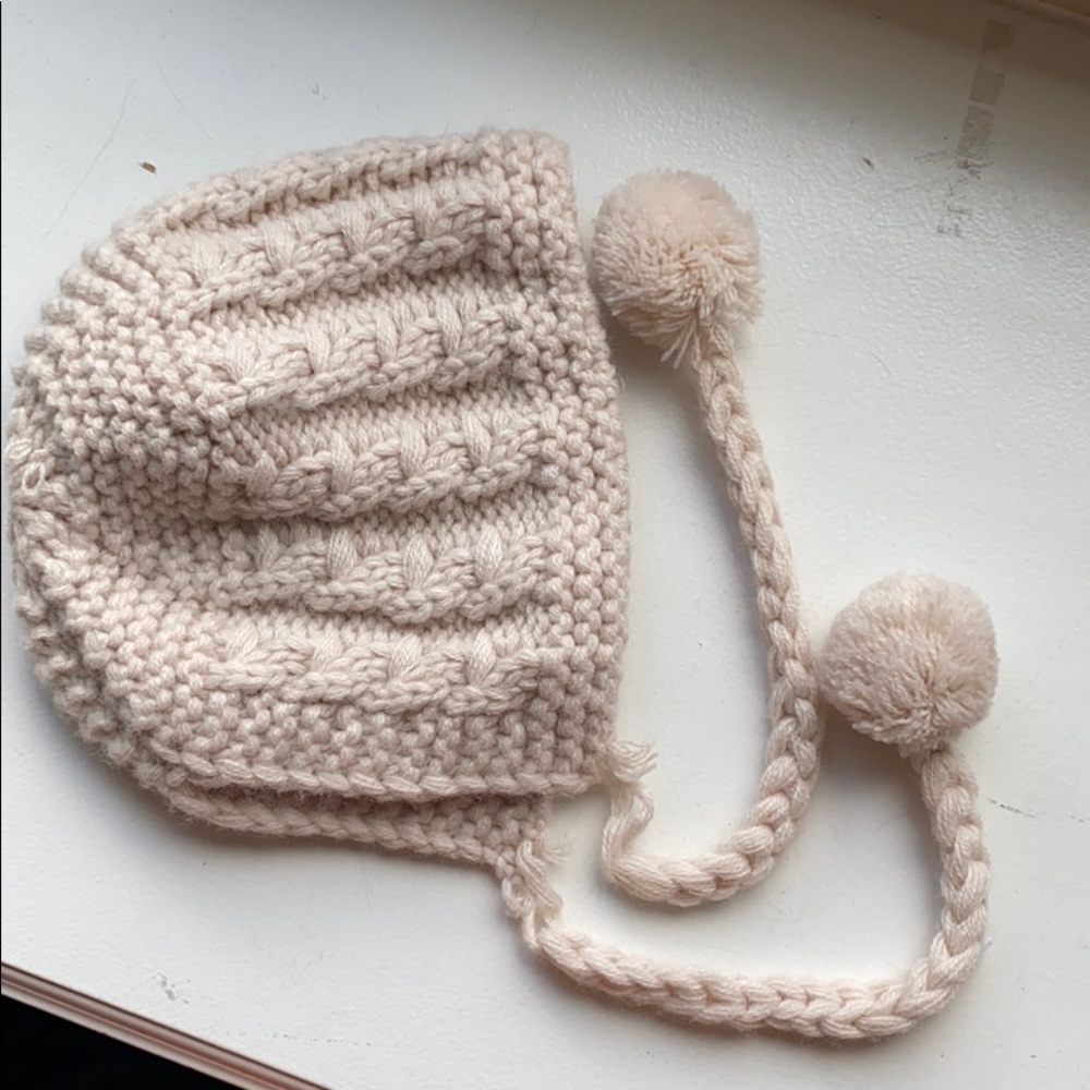 Knitted Pom Pom hat heirloom!